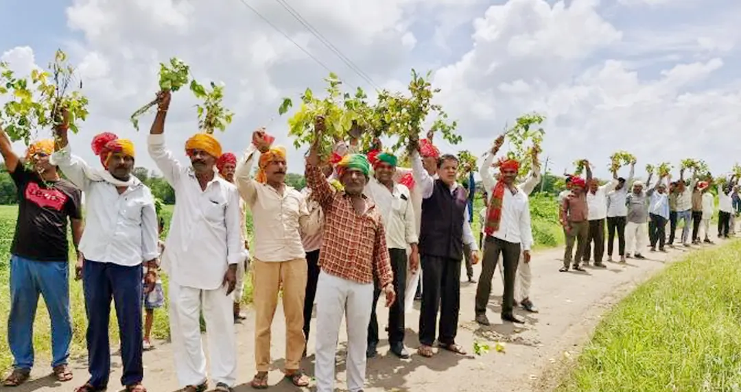 सीहोर: किसान आक्रोशित ने सडक़ पर उतरकर किया प्रदर्शन